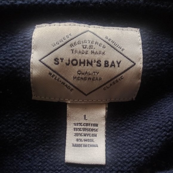 St. Johns Bay Wool Blend Crewneck Sweater Men's Large - Picture 3 of 5